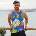 thumbnail image 6 of Rateoe Colorful floral Pattern Sleeveless Gym Shirt Muscle Tee Breathable Workout Shirt Slim-Fit Tank Quick Dry Fit Muscle Tank Top Bodybuilding Sleeveless T Shirt-4X-Large, 6 of 7