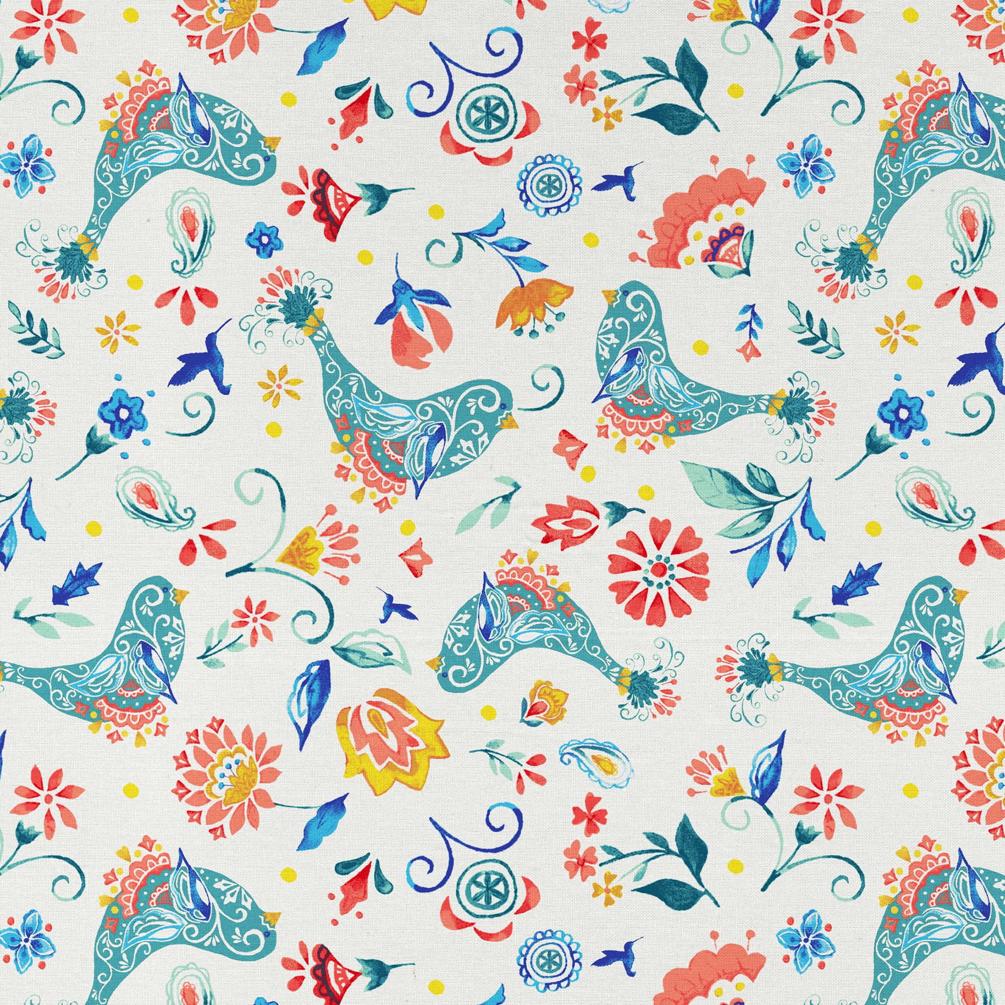 The Pioneer Woman 44" x 3 Yard Cotton Mazie Precut Fabric, White