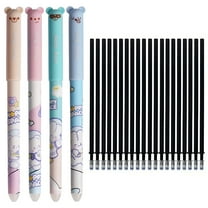 Cute Erasable Gel Pens, 4pcs 2Colors Erasable Pens, Make Mistakes Disappear Colored Pens, Assorted Color Inks for Drawing Writing Planner,Gel Pens for Coloring 20ml(black)