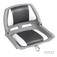 thumbnail image 1 of Gymax Folding Fishing Boat Seat w/High-density Sponge Cushion PVC Surface & PP Frame White, 1 of 8