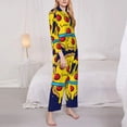 thumbnail image 3 of Fotbe PLANETA EN FORMA DE PIZZA Pattern Long Sleeve Pajama Set for Women,Sleepwear Set,2-piece Loungewear Set,Soft PJs Comfy Nightwear with Pockets -Large, 3 of 7