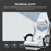 GTRACING GTW-300 Ergonomic Adjustable Height Reclining Fabric Gaming Chair , Gray/Blue