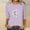 Purple, variant on Kayannuo Long Sleeve Womens Tops Graphic Tees Women Women's Fashion Printed T-shirt 3/4 Sleeves Blouse Round Neck Casual Tops