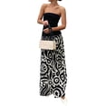 thumbnail image 1 of SUNSIOM Robe Longue Sans Bretelles pour Femmes Robe Tube Sans Manches à Contraste de Couleur Robe de Plage d'Été, 1 of 5