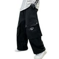 thumbnail image 1 of Boys' High Waist Drawstring Cargo Pants - Loose Fit with Multi-Pockets, Elastic Ankle Cuffs for 4-13 Years, 1 of 8