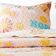 thumbnail image 4 of Benjara Berlin 2 Piece Microfiber Rainbows & Clouds Print Twin Quilt Set- Beige, 4 of 5