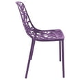 thumbnail image 3 of LeisureMod Stackable Dining Chair in Aluminum with Stackable and Floral Cutout Design Indoor Outdoor Use No Assembly for Modern Home, Kitchen, Patio Devon Collection in Purple Set of 2, 3 of 10