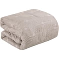 thumbnail image 4 of ESCA 7-Piece Hausis Greige Embroidery Comforter Bedding Set - OEKO-TEX Standard 100, Breathable, All Season, Extra Soft, Lightweight - Queen Size, 4 of 4