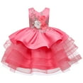 thumbnail image 1 of Flower Girls Embroidery Dress Children's Ruffle Party Wedding Tutu Dress, 1 of 5