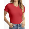 thumbnail image 4 of Short Sleeve Shirts for Women Basic Women' T-Shirts Trendy Stretchy Lightweight Summer Casual Tops, 4 of 6