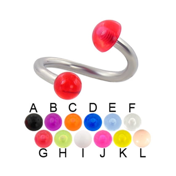 Acrylic Ball And Half Ball Twister, 12 Ga,5/8" (16Mm),Blue - D