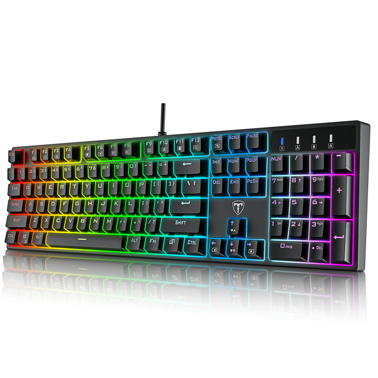 papir vedtage Moske Mechanical Gaming Keyboard, Wired Keyboard with 20 True RGB Backlit Modes,100%  Anti-ghosting Computer Keyboard with Blue Switches for Windows PC/MAC Games  - Walmart.com