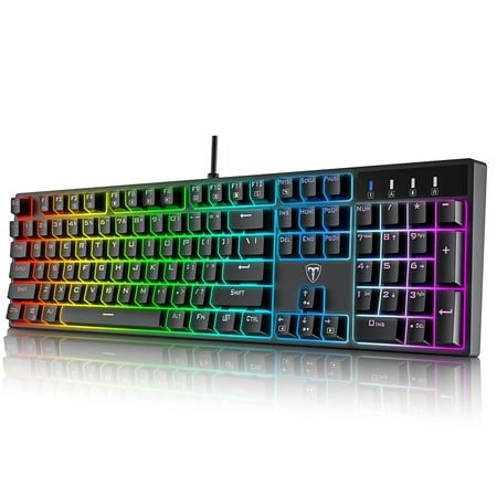 Mechanical Gaming Keyboard, Wired Keyboard with 20 True RGB Backlit Modes,100% Anti-ghosting Computer Keyboard with Blue Switches for Windows PC/MAC Games