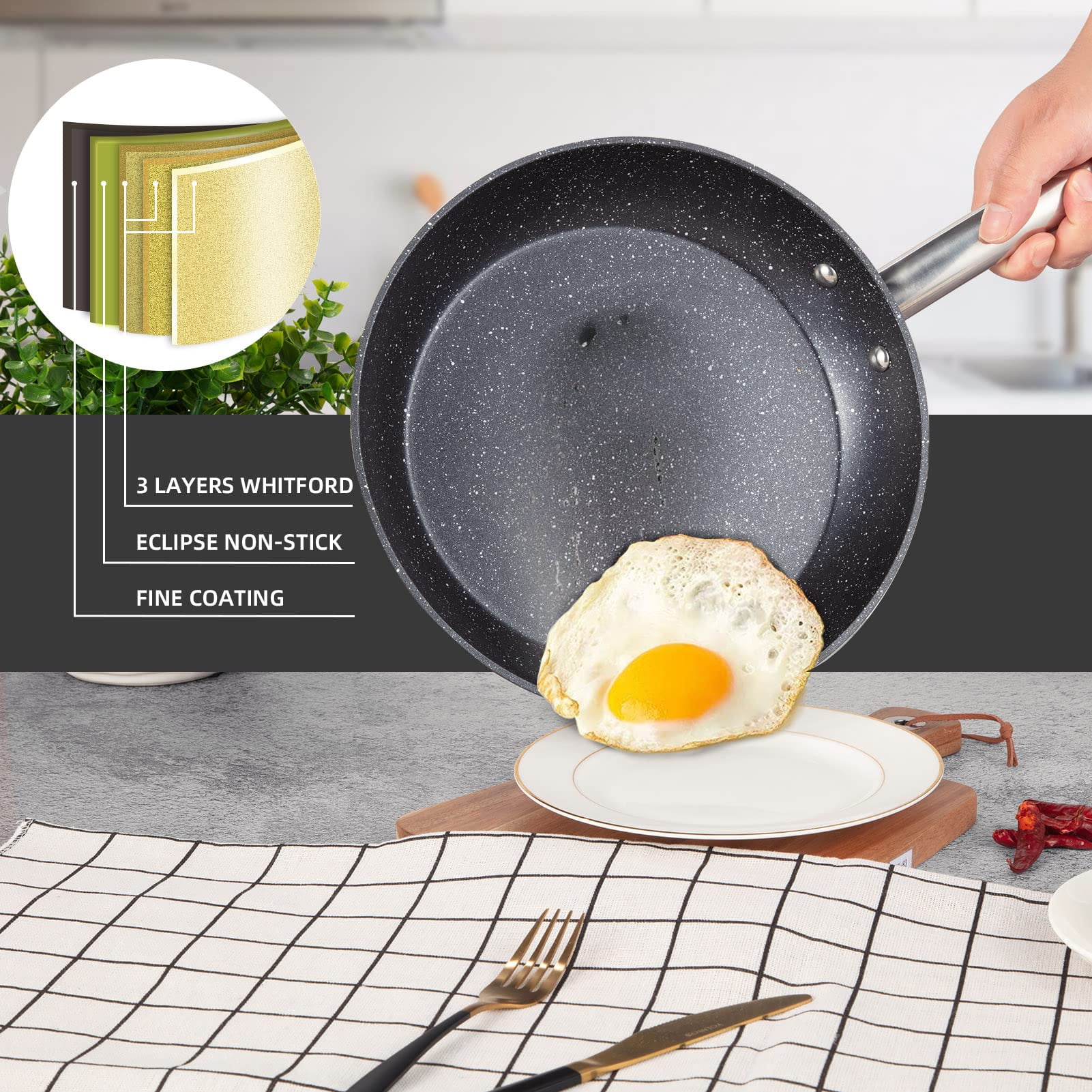 KIR Equipment Frying Pan Nonstick Skillet 10.5: Carbon Steel Cookware Fry  Pan without PFAs, Toxin Free & Healthy Alternative for Stove or Oven -  Yahoo Shopping