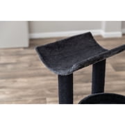 TRIXIE Isaba Plush 2-Level 24.4 Cat Tree with Sisal Scratching Posts, 2 Perch, Black/Gray