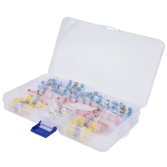 Kit de Connecteurs à Rétrécissement Thermique, Ratio de Rétrécissement 2:1 120 Pcs Joint de Soudure Codé par Couleur avec Boîte de Rangement pour Marine pour Automobile