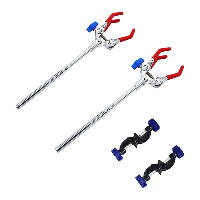 Abrazadera de Laboratorio Ajustable con Diseño de 3 Puntas y Extensión Científica - Soporte de Abrazadera de Nuez Confiable (2 Piezas)