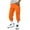 Orange, variant on Mens Cargo Capri Pants Casual Outdoor Work Hiking Capris Elastic Waist Pants with Pockets