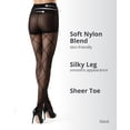 thumbnail image 4 of MeMoi Women's Elegant Sheer Diamond-Patterned Fashion Tights - Womens - Female (Medium/Large, Black/Black), 4 of 7