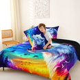 thumbnail image 4 of Manfei Fantasy Wolf Full Size Comforter Sets,Colorful Sky Bedding Comforter Set,Black Reversible,3-Piece,1 Comforter and 2 Pillowcases, 4 of 7