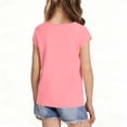 thumbnail image 5 of YDFCWXW Girls Tops Dressy Casual Summer 2026 Short Sleeve Blouses Crew Neck Pleated Basic T Shirts Spring Clothes (Pink, 14-15 Years), 5 of 5
