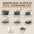 thumbnail image 3 of Granitestone Armor Max 20 Pc Hard Anodized Pots and Pans Set Non Stick, Induction Cookware Sets, Anodized Cookware Sets, Nonstick Cookware Set with Knife Set and Deep Fryer, Oven & Dishwasher Safe, 3 of 10
