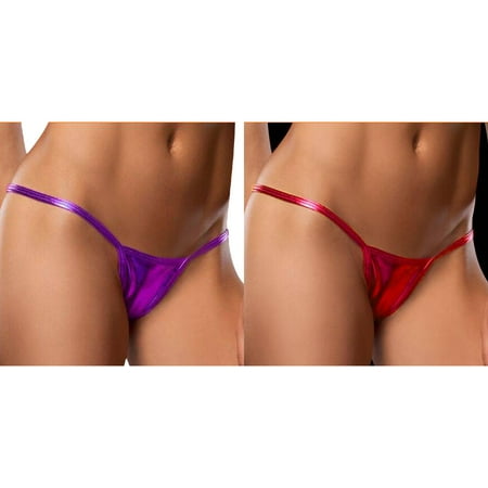 2-Pack Women Bare Imitation Leather Underpants Lingerie Lady Bikini Thongs Pin up Lingerie for Women plus Size Sheer Lingerie Robe for Women Lingerie for Women Women s Lingerie Push up