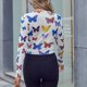 thumbnail image 5 of Top de malla con cuello redondo para mujer, Top de malla largo para mujer Top de malla estampado para mujer Top de malla estampado para mujer Calidad superior, 5 of 8