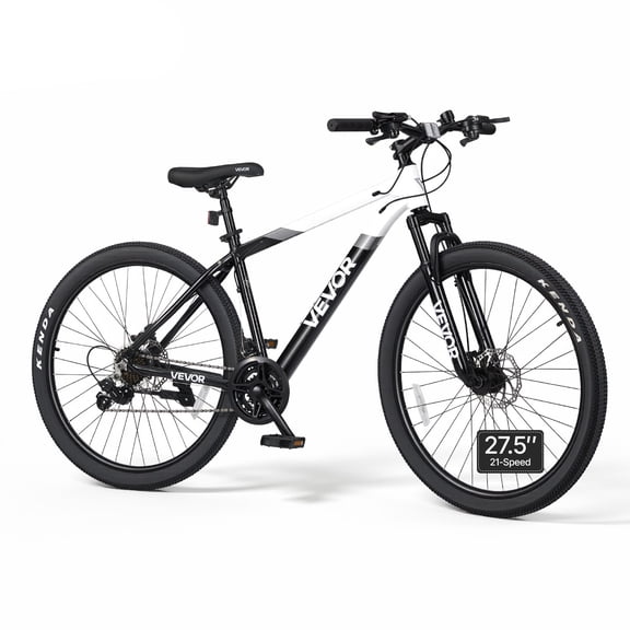 VEVOR Mountain Bike for Men and Women 27.5 in Outdoor Bicycle 21 Speeds, Adult Bikes, Front Suspension, Adjustable Saddle, All-Terrain Tires, Aluminum Alloy Frame, Dual Disc Brake, Pre-Assembled