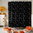 thumbnail image 3 of Shower Curtain 36"W x 78"L Thanksgiving Autumn Leaf Floral Pattern Black Fabric Shower Curtains Set with Hooks Water Repellent Bathroom Curtains Machine Washable Bathroom Accessories, 3 of 6