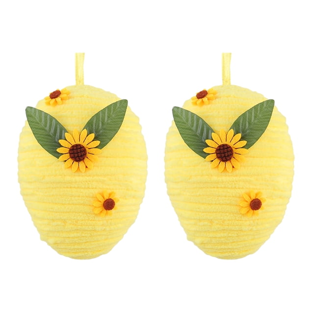 Youkk 2pieces Colorful Easter Eggs For Spring Home Decoration Featuring Classic Designs And Bright Colors Yellow 10*10*13CM