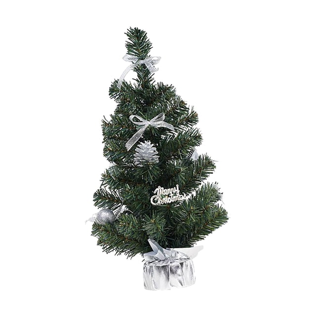 de Navidad de mesa de 16 pulgadas, adorno de Navidad, manualidades, de Navidad Artificial decorativo para bares, oficina, decoración para Bola de plata Macarena Estatua de escritorio