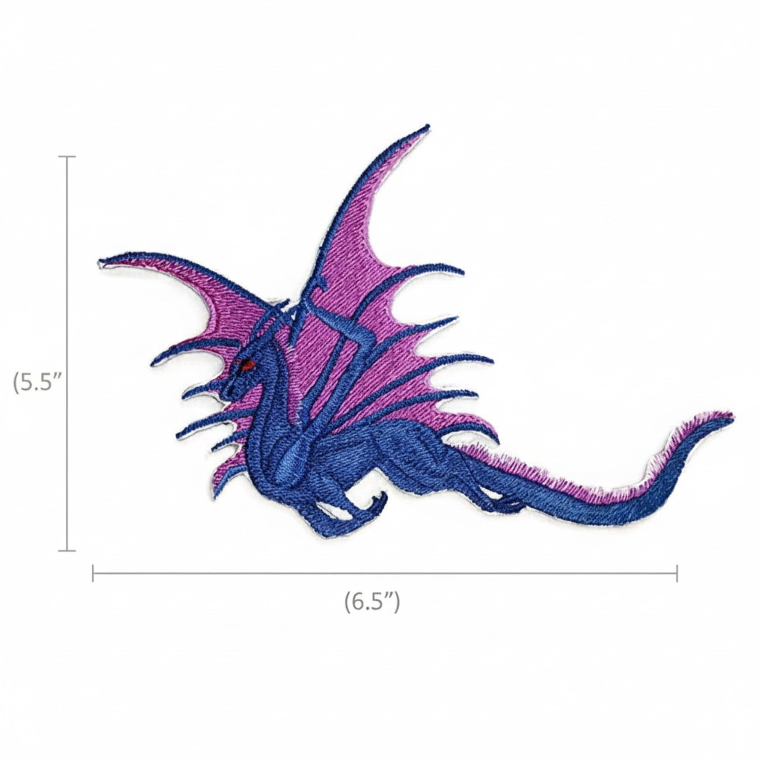BeyondVision Custom Purple Flying Dragon Embroidered Iron on/Sew Patch [6.5" 5.5"]