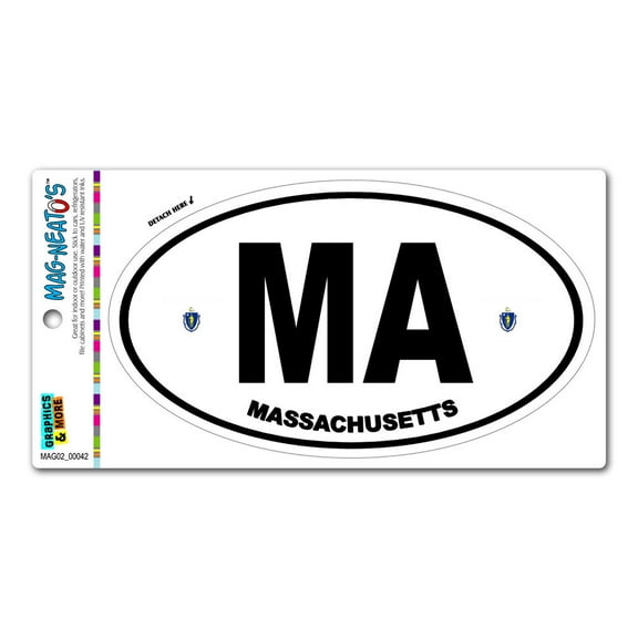 Massachusetts State Flag - MA Euro Oval MAG-NEATO'S(TM) Car/Refrigerator Magnet