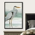 thumbnail image 3 of wall26 Framed Canvas Print Wall Art Pastel Beach Wave Ocean Crane Bird Nature Wilderness Illustrations Modern Art Decorative Rustic Relax/Calm for Living Room, Bedroom, Office - 24"x36" Bla, 3 of 5