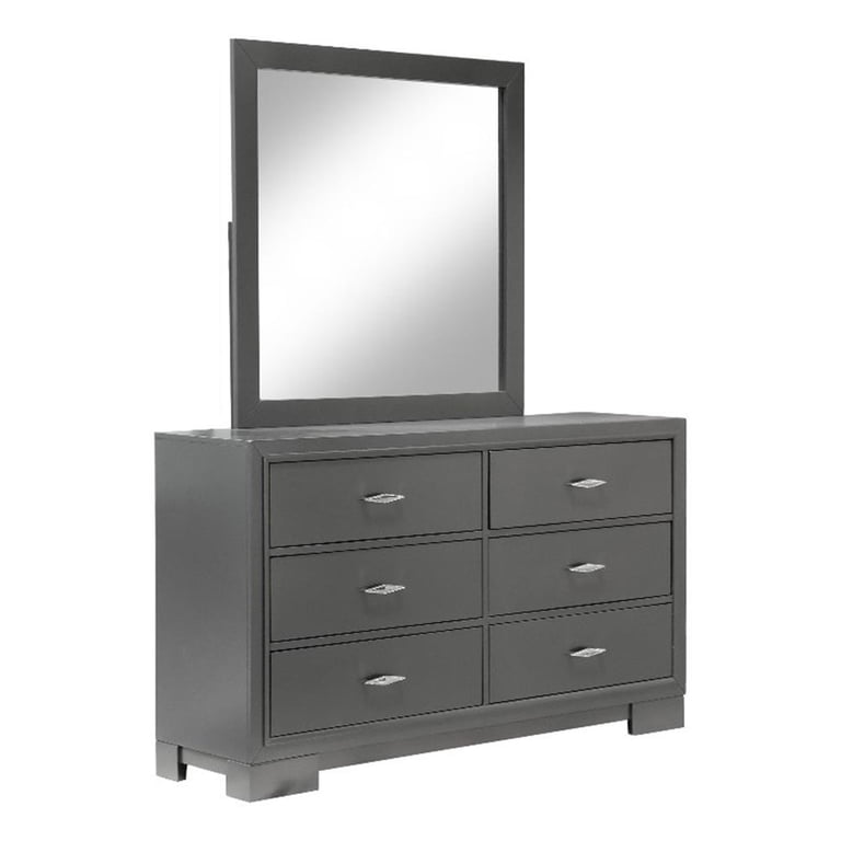 grey mirrored dresser Bonnlo 6 Mirror Drawers, Mirrored Cabinet, Glass Mirror Dresser, Modern Chest of Drawers, Silver, 32L x 12W : Home & Kitchen The ultimate Art Deco Furniture of America Shel Transitional