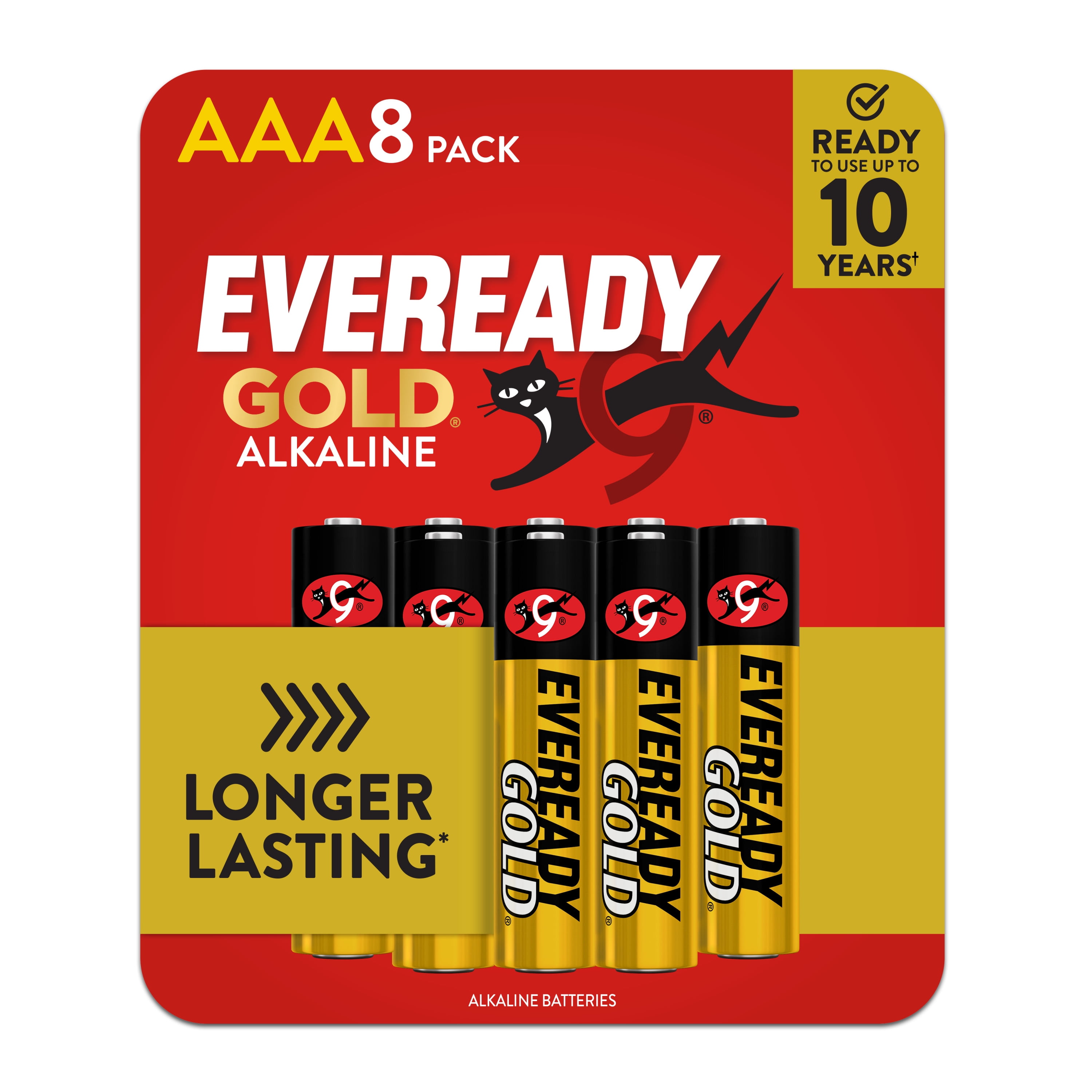Eveready Gold Alkaline AAA Batteries, 8 Pack of Triple A Batteries