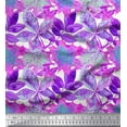 thumbnail image 1 of Soimoi Purple Silk Fabric Autumn Leaves Print Fabric by the Yard 42 Inch Wide, 1 of 3