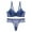 Blue, variant on Bra and Brief Set Light Padding Underwire Bra with Thong 2 Tone Breathable Fabric