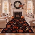 thumbnail image 4 of GENIMO 2'x7' Halloween Runner Rug, Washable Non Slip Soft Farmhouse Pumpkin Indoor Outdoor Hallway Runner for Porch Patio Kitchen Entryway, Noir Orange, 4 of 6