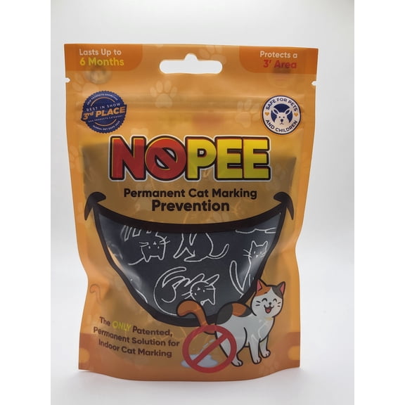 NOPEE Cat Marking Prevention - Indoor - Permanent - Effective - Stops Cats from Marking - Eliminates a Cats' urge to Mark - Put Bag Down and Your Problem is Solved! ( Black with Muliti-Color Cats)