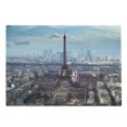 thumbnail image 1 of Eiffel Tower Cutting Board, Aerial View of Eiffel Tower Clear Day Boulevard Busy Town Park Skyscrape, Decorative Tempered Glass Cutting and Serving Board, Large Size, Pale Blue Brown, by Ambesonne, 1 of 1