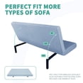 thumbnail image 4 of XYMHUN Armless Futon Cover Stretch Futon Slipcovers with Elastic Bottom Light Blue, 4 of 7