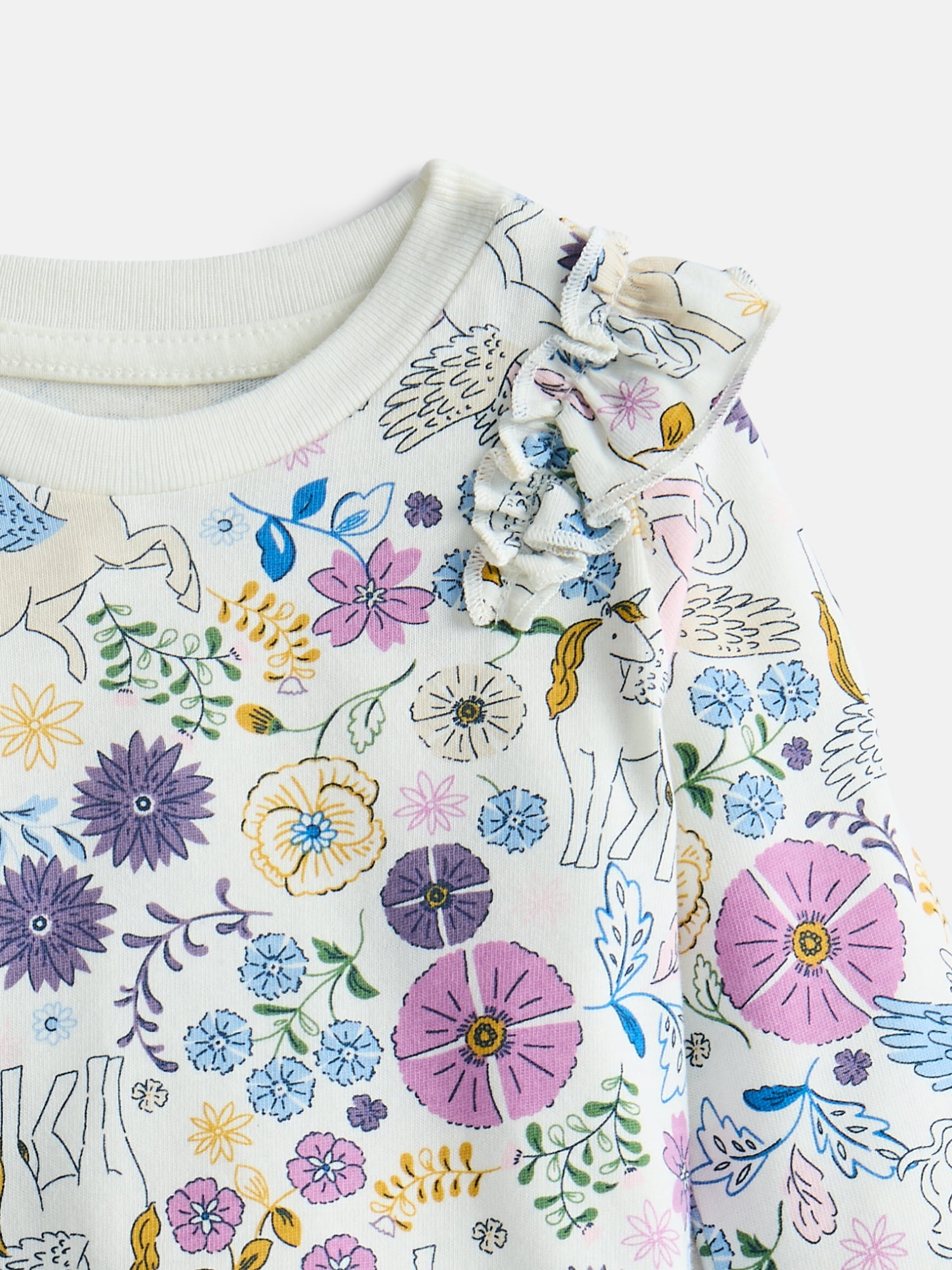 Wonder Nation Baby and Toddler Girls' Tee with Long Flutter Sleeves, Sizes 0M-5T