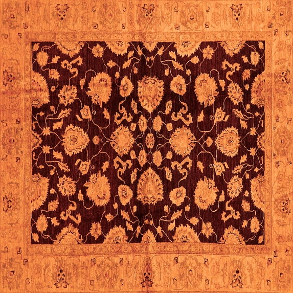 Ahgly Company Indoor Square Abstract Orange Modern Area Rugs, 6' Square