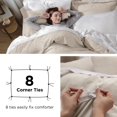 thumbnail image 4 of Bedsure Linen Duvet Cover Queen Size - Soft Prewashed Queen Duvet Cover Set, 3 Pieces, 1 Duvet Cover 90x90 Inches with Zipper Closure and 2 Pillow Shams, Comforter Not Included, 4 of 6
