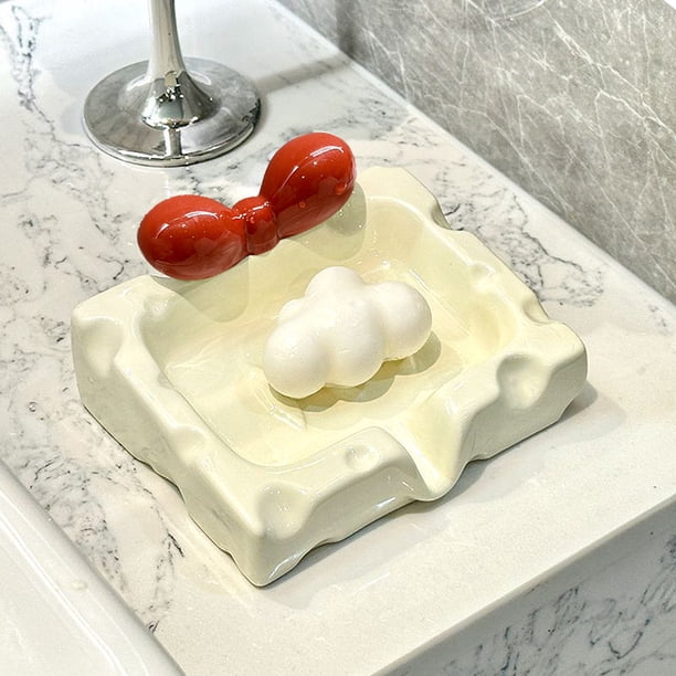 Bandeja para almacenamiento de jabón | Organizador doméstico para encimera de baño y fregadero de cocina | Estrías de drenaje que previenen acumulación de agua | Material grado alimenticio