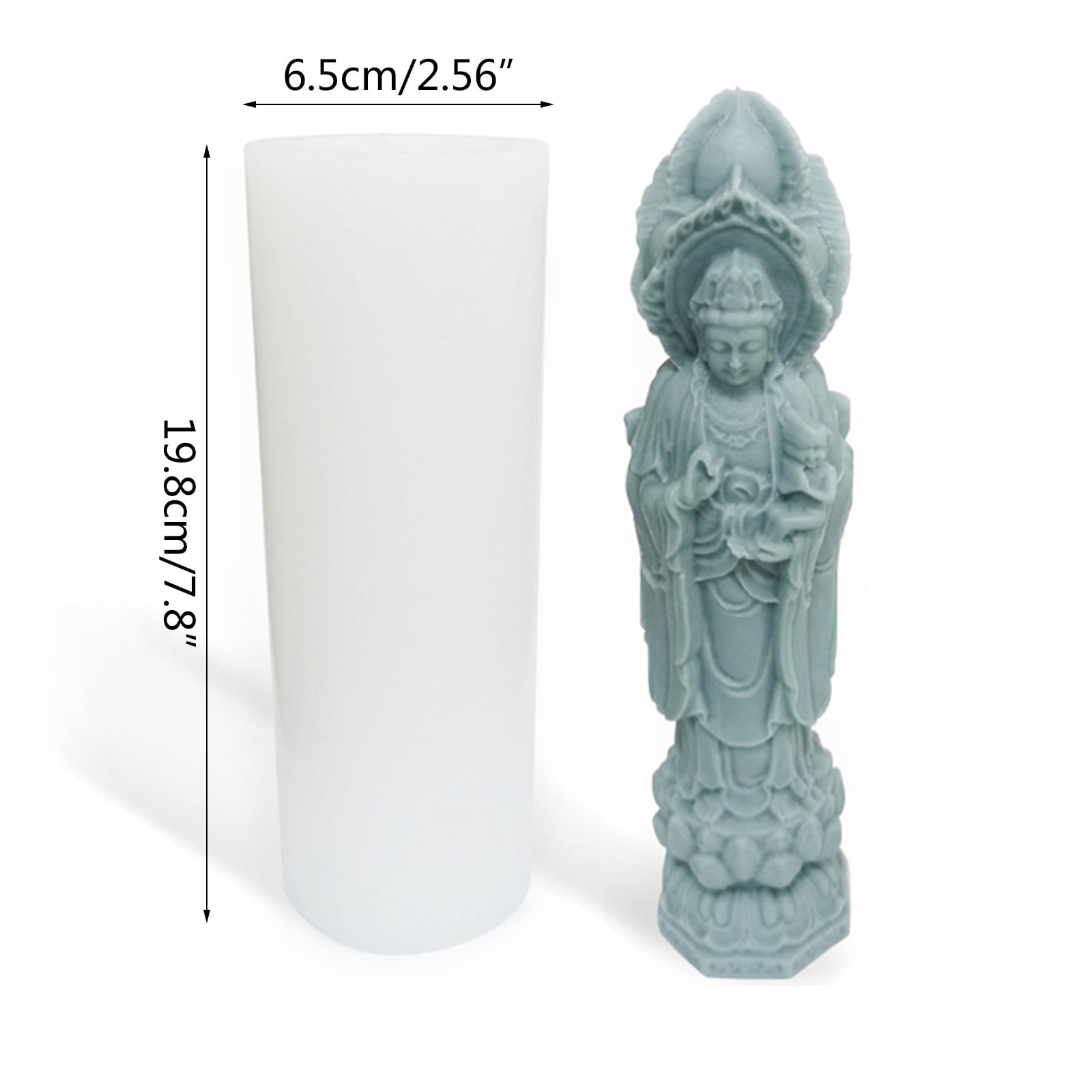 JZROCKER Guanyin Buddha Statue Silicone Mold Candle Aromatherapy Soap Making Mould