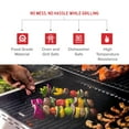 thumbnail image 4 of Nexgrill Shish Kabob Skewers Set, Non-Stick Surface, Easy to Clean, 1 Raised Stand and 6 Skewers, Foldable Grill Rack Barbecue Skewer Accessory for Outdoor Grilling, and Camping, Black - 530-0032, 4 of 6