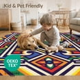 thumbnail image 4 of ODIKA Bold Border Motif Lgbt Welcome Interlocking Doormat Striped Door Playful Foldable Easy Care for Master Suite, California King, Under Bed, 4 of 7